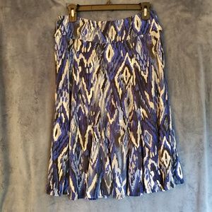 Chico's blue print jersey skirt
